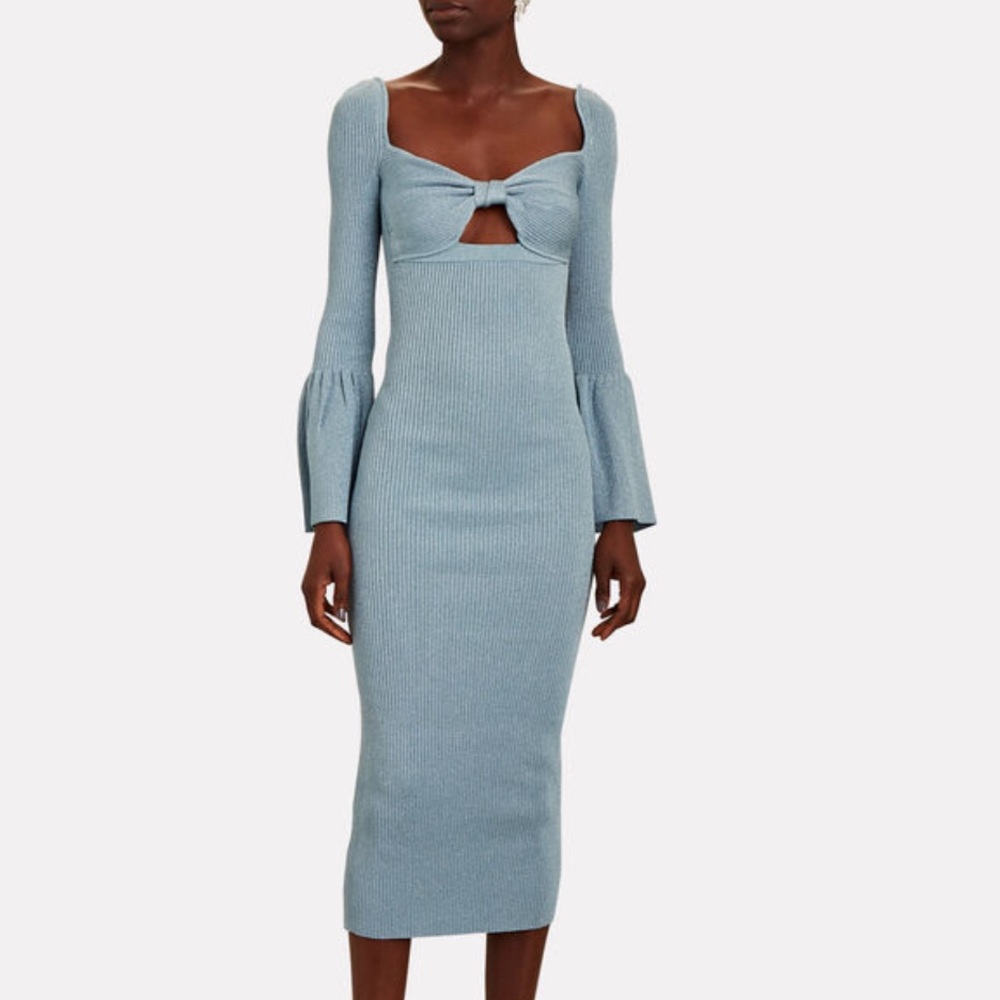 Self-Portrait Lurex Knit Midi Dress from Intermix